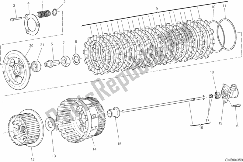 Alle onderdelen voor de Koppeling van de Ducati Monster 1100 Diesel USA 2013